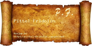 Pittel Fridolin névjegykártya